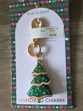 true to form Green Christmas Tree Handbag Charm